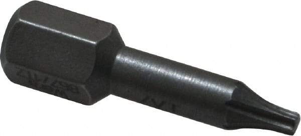 Wera - 1/4" Drive T7 Torx Screwdriver Bit - 1" OAL, Insert Bit - All Tool & Supply