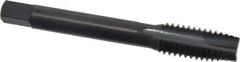 OSG - 7/16-14 UNC, 3 Flute, Oxide Finish, High Speed Steel Spiral Point Tap - Plug Chamfer, Right Hand Thread, 3-5/32" OAL, 1-7/16" Thread Length, 0.323" Shank Diam, Series 105 - Exact Industrial Supply