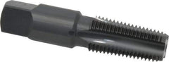 OSG - 1/4-18 NPTF Thread, 4 Flute Standard Pipe Tap - 2-7/16" OAL, 1-1/16" Thread Length, 9/16" Shank Diam, Oxide Finish, High Speed Steel - Exact Industrial Supply