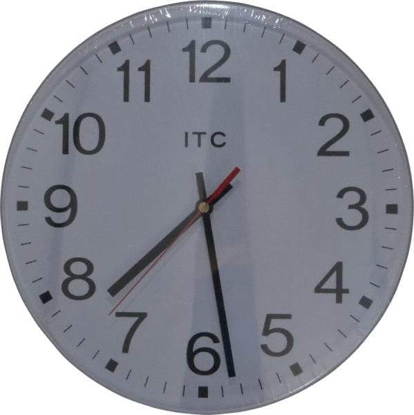 Infinity Insttruments - 11-1/2 Inch Diameter, White Face, Dial Wall Clock - Bold Display, White Case, Runs on AA Battery - All Tool & Supply