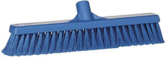 Vikan - 16" Fine Particle Synthetic Push Broom - 2" Bristle Length, Plastic Block, European Threaded Handle Connection - All Tool & Supply