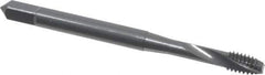 OSG - #8-32 UNC 2 Flute Modified Bottoming Spiral Flute Tap - Powdered Metal, Oxide Finish, 2-1/8" OAL, Right Hand Flute, Right Hand Thread, Oversize, H6, Series 313 - All Tool & Supply