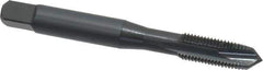 OSG - 1/4-28 UNF, H3, 3 Flutes, Plug Chamfer, Oxide Finish, Powdered Metal Spiral Point STI Tap - 2-1/2" OAL, 0.255" Shank Diam, 1" Thread Length, 0.191" Square Size, Series 314 - Exact Industrial Supply