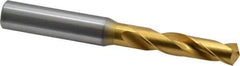 OSG - 25/64" 130° Spiral Flute Cobalt Screw Machine Drill Bit - TiN Finish, Right Hand Cut, 1-7/8" Flute Length, 3-31/32" OAL, Standard Point, Straight Shank - All Tool & Supply