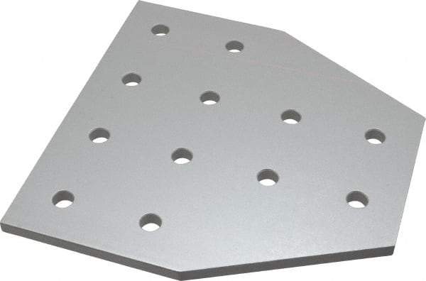 80/20 Inc. - 6" Wide, 6" High, Open Shelving 12 Hole Tee Plate - Aluminum, Use with Series 15 & Bolt Kit 3320 or 3325 - All Tool & Supply