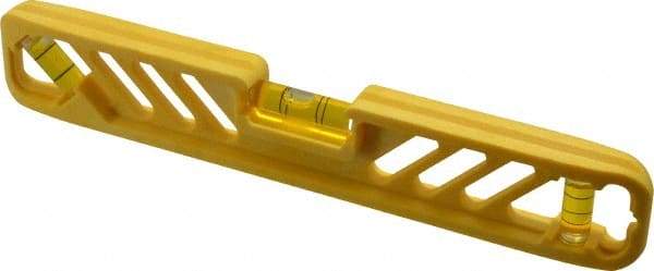 Empire Level - Magnetic 9" Long 3 Vial Torpedo Level - Polycast, Yellow, 1 45°, 1 Level & 1 Plumb Vials - All Tool & Supply