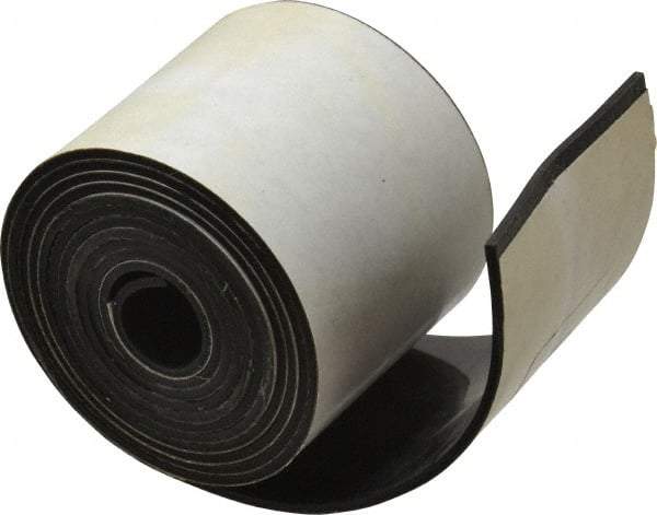 Made in USA - 1/16" Thick x 2" Wide x 60" Long, Adhesive Backed Buna-N Rubber Strip - Stock Length, 70 Shore A Durometer, 2,500 psi Tensile Strength, -20 to 170°F, Black - All Tool & Supply