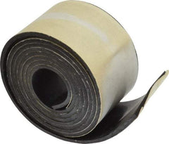 Made in USA - 1/8" Thick x 2" Wide x 60" Long, Adhesive Backed Buna-N Rubber Strip - Stock Length, 70 Shore A Durometer, 2,500 psi Tensile Strength, -20 to 170°F, Black - All Tool & Supply