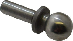 Gibraltar - 1/4" Ball Diam, 1/8" Shank Diam, Steel Inspection Tooling Ball - Slip-Fit Shank, 9/16" Ball Center to Shank Bottom, 0.2" Ball Center to Shoulder Bottom, with Shoulder - All Tool & Supply