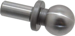 Gibraltar - 1/2" Ball Diam, 1/4" Shank Diam, Steel Inspection Tooling Ball - Slip-Fit Shank, 15/16" Ball Center to Shank Bottom, 0.4" Ball Center to Shoulder Bottom, with Shoulder - All Tool & Supply