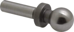 Gibraltar - 1/2" Ball Diam, 1/4" Shank Diam, Steel Inspection Tooling Ball - Slip-Fit Shank, 1-3/8" Ball Center to Shank Bottom, 1/2" Ball Center to Shoulder Bottom, with Shoulder - All Tool & Supply