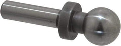 Gibraltar - 1/2" Ball Diam, 1/4" Shank Diam, Steel Inspection Tooling Ball - Press-Fit Shank, 1-3/8" Ball Center to Shank Bottom, 1/2" Ball Center to Shoulder Bottom, with Shoulder - All Tool & Supply