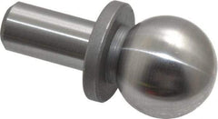 Gibraltar - 3/4" Ball Diam, 3/8" Shank Diam, Steel Inspection Tooling Ball - Slip-Fit Shank, 1-1/4" Ball Center to Shank Bottom, 1/2" Ball Center to Shoulder Bottom, with Shoulder - All Tool & Supply