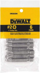 DeWALT - #2 Phillips Screwdriver Bit - 1/4" Drive, 2" OAL - All Tool & Supply