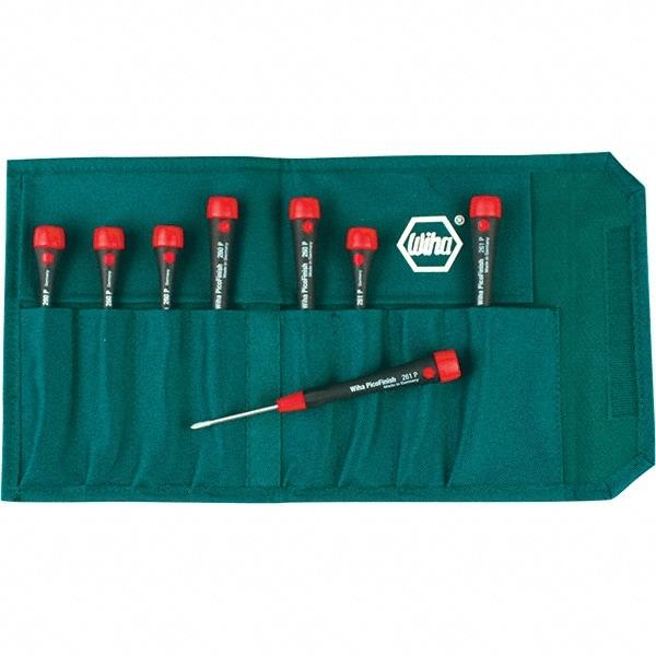 Wiha - 8 Piece Slotted & Phillips Screwdriver Set - Comes in Canvas Pouch - All Tool & Supply