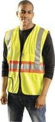 OccuNomix - Size L High Visibility Yellow Solid Expandable Vest - 40 to 42" Chest, ANSI 107-2015, Hook & Loop Closure, 1 Pocket, Polyester - All Tool & Supply