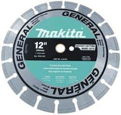 Makita - 14" Diam, 20mm Arbor Hole Diam, Wet & Dry Cut Saw Blade - Diamond-Tipped, Standard Round Arbor - All Tool & Supply