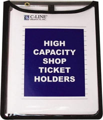 C-LINE - 15 Piece Clear High Capacity with Gussett Stitched Shop Ticket Holder - 12" High x 9" Wide - All Tool & Supply