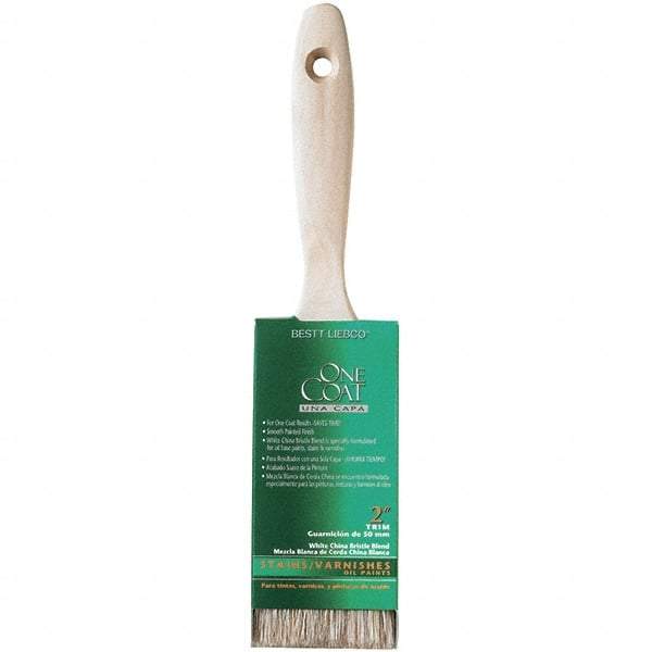 Krylon - 9/16" Flat White China Bristle Trim Brush - 2" Bristle Length, 2-3/4" Wood Beavertail Handle - All Tool & Supply