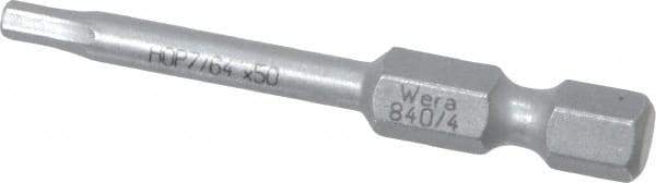 Wera - 7/64" Hex Bit - 1/4" Hex Drive, 2" OAL - All Tool & Supply