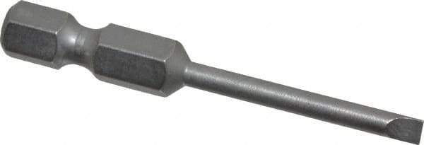 Wera - 1/8" Slotted Screwdriver Bit - 1/4" Hex Drive, 2" OAL - All Tool & Supply