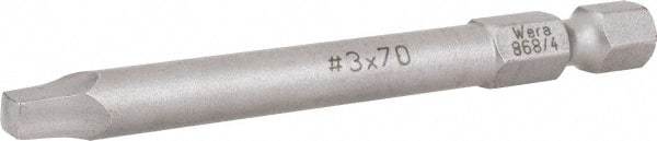 Wera - #3" Square Size Square Recess Bit - 1/4" Hex Drive, 2-3/4" OAL - All Tool & Supply