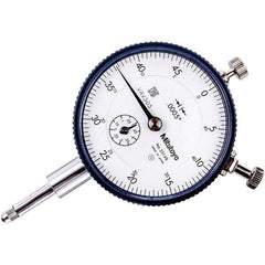 Mitutoyo - 1/2" Range, 0-50 Dial Reading, 0.0005" Graduation Dial Drop Indicator - 57mm Dial, 0.05" Range per Revolution, 0.0005" Accuracy, Revolution Counter - All Tool & Supply