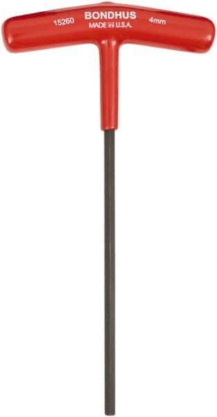 Bondhus - 4mm Hex, T-Handle Cushion Grip, Hex Key - 152mm OAL, Metric System of Measurement - All Tool & Supply