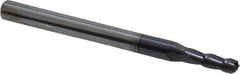 Accupro - 0.095", 4 Flute, Single End, Solid Carbide, 0.005" Corner Radius End Mill - 1-1/2" OAL, 30° Helix, Right Hand Flute, 0.285" LOC, Right Hand Cut - All Tool & Supply