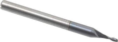 Accupro - 0.045", 2 Flute, Single End, Solid Carbide, 0.01" Corner Radius End Mill - 1-1/2" OAL, 30° Helix, Right Hand Flute, 0.14" LOC, Right Hand Cut - All Tool & Supply