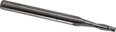 Accupro - 0.085", 2 Flute, Single End, Solid Carbide, 0.015" Corner Radius End Mill - 1-1/2" OAL, 30° Helix, Right Hand Flute, 0.255" LOC, Right Hand Cut - All Tool & Supply