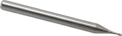 Accupro - 0.03", 2 Flute, Single End, Solid Carbide, 0.01" Corner Radius End Mill - 1-1/2" OAL, 30° Helix, Right Hand Flute, 0.09" LOC, Right Hand Cut - All Tool & Supply