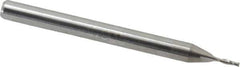 Accupro - 0.035", 2 Flute, Single End, Solid Carbide, 0.01" Corner Radius End Mill - 1-1/2" OAL, 30° Helix, Right Hand Flute, 0.105" LOC, Right Hand Cut - All Tool & Supply