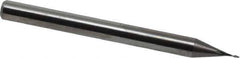 Accupro - 1/64", 2 Flute, Single End, Solid Carbide, 0.003" Corner Radius End Mill - 1-1/2" OAL, 30° Helix, Right Hand Flute, 0.045" LOC, Right Hand Cut - All Tool & Supply