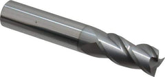 Accupro - 1/2", 1" LOC, 1/2" Shank Diam, 3" OAL, 3 Flute, Solid Carbide Square End Mill - Single End, nACRo Finish, Spiral Flute, 40° Helix, Centercutting, Right Hand Cut, Right Hand Flute - All Tool & Supply