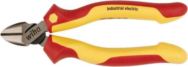 Wiha - 6-19/64" OAL, 0.079" Capacity, Diagonal Cutter - Cushion Grip Handle - All Tool & Supply