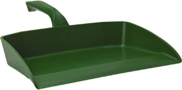 Vikan - 12-1/2" Wide Handheld Dustpan - Plastic Body, 4-1/2" Handle, Green - All Tool & Supply