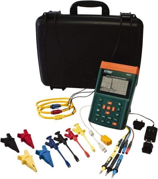 Extech - PQ3350-1, Digital True RMS Clamp Meter with 24" Flex Jaws - 600 VAC, 1200 AC Amps, Measures Voltage, Current, Frequency - All Tool & Supply