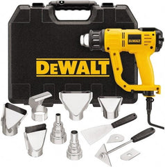 DeWALT - 150 to 1,100°F Heat Setting, 17.7 CFM Air Flow, Heat Gun Kit - 120 Volts, 13 Amps, 1,550 Watts, 7' Cord Length - All Tool & Supply