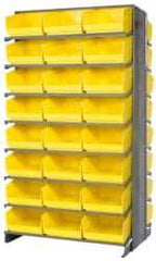 Quantum Storage - 48 Bin Store-More Sloped Shelving System - 36 Inch Overall Width x 24 Inch Overall Depth x 63-1/2 Inch Overall Height, Yellow Polypropylene Bins - All Tool & Supply