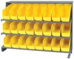 Quantum Storage - 24 Bin Store-More Sloped Shelving System - 36 Inch Overall Width x 12 Inch Overall Depth x 26-1/2 Inch Overall Height, Yellow Polypropylene Bins - All Tool & Supply