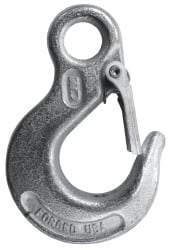 CM - 9,200 Lb Capacity, Chain Grade 43, Steel Eye Hook - 1.21" Hook Throat, 4.2" Reach, 1.03" Eye ID, 1/2" Chain Diam, 6.13" OAL, Heat Treated - All Tool & Supply