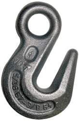 CM - 4,700 Lb Capacity, Chain Grade 70, Steel Eye Hook - 0.53" Hook Throat, 2.44" Reach, 0.7" Eye ID, 5/16" Chain Diam, 3.89" OAL, Self-Colored - All Tool & Supply