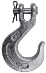 CM - 1/4 Inch Chain Diameter, Grade 43 Clevis Hook - 2,600 Lbs. Load Capacity, 0.36 Inch Inside Diameter, 0.31 Inch Pin Diameter, 0.72 Inch Hook Throat, 2.27 Inch Overall Length, 2.33 Inch Hook Width - All Tool & Supply