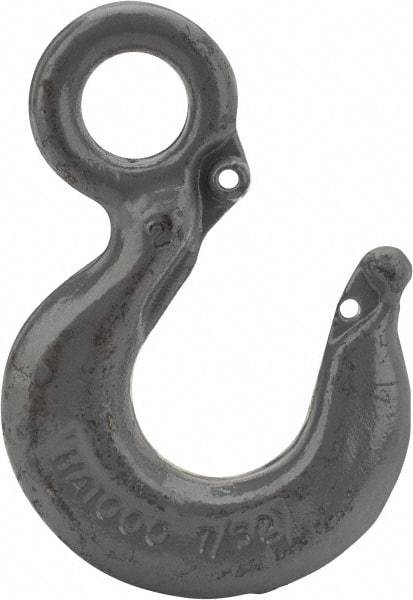 CM - Chain Grade 100, 4,300 Lbs. Load Limit Eye Rigging Hook - 0.97 Inch Hook Throat, 3.66 Inch Reach, 0.88 Inch Eye Inside Diameter, 9/32 Inch Chain Diameter, 5.04 Inch Overall Length, 0.44 Inch Eye Thickness - All Tool & Supply