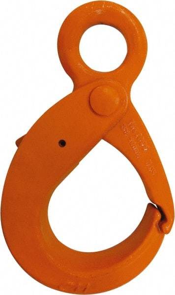 CM - Chain Grade 100, 22,600 Lbs. Load Limit Eye Latchlok Hook - 3.2 Inch Hook Throat, 10.36 Inch Reach, 2 Inch Eye Inside Diameter, 5/8 Inch Chain Diameter, 12.33 Inch Overall Length, 1.03 Inch Eye Thickness - All Tool & Supply