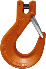 CM - 9/32 Inch Chain Diameter, Grade 100 Clevis Hook - 4,300 Lbs. Load Capacity, 0.38 Inch Inside Diameter, 0.36 Inch Pin Diameter, 0.83 Inch Hook Throat, 5.23 Inch Overall Length, 3.53 Inch Hook Width - All Tool & Supply