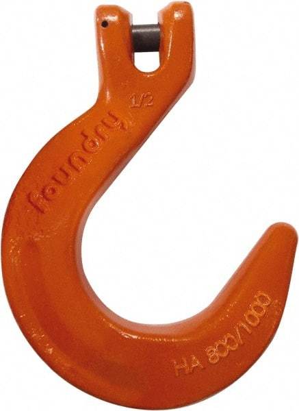 CM - 9/32 Inch Chain Diameter, Grade 100 Clevis Hook - 4,300 Lbs. Load Capacity, 0.35 Inch Inside Diameter, 0.357 Inch Pin Diameter, 2.55 Inch Hook Throat, 6.52 Inch Overall Length, 4.82 Inch Hook Width - All Tool & Supply