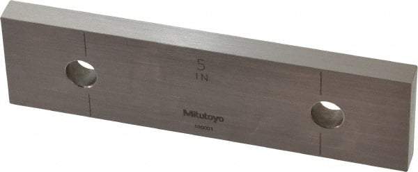 Mitutoyo - 5" Rectangular Steel Gage Block - Accuracy Grade 0, Includes Certificate of Inspection - All Tool & Supply