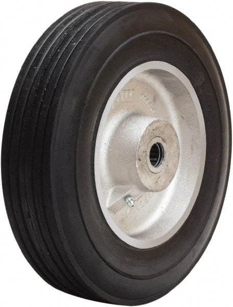 Hamilton - 10 Inch Diameter x 2 Inch Wide, Rubber on Aluminum Caster Wheel - 700 Lb. Capacity, 2-3/4 Inch Hub Length, 5/8 Inch Axle Diameter, Straight Roller Bearing - All Tool & Supply